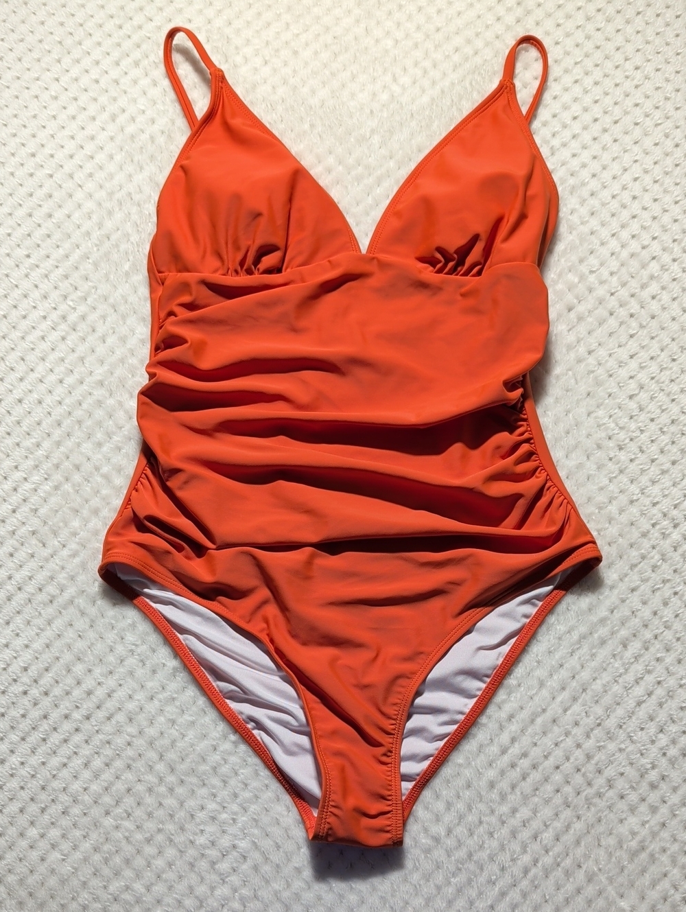 Cupshe Bright Day Shirring Tummy Control One Piece Swimsuit - Picture 2 of 9